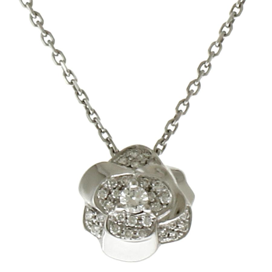 【正規品】 シャネル 　K18WG カメリア1Pダイヤモンド ペンダントトップ CHANEL】【CAMELIA】シャネル『K18WG カメリア コレクション