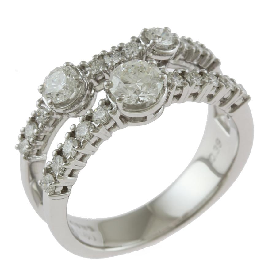 K18WGダイヤリング0.56ct/#12/ABランク/94【中古】