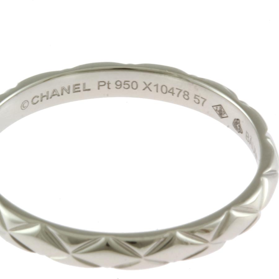 CHANEL プラチナ マトラッセリング 7.5号 1P ダイヤ Pt950 シャネル マトラッセリング プラチナ Pt950 #57 約16.5号 中古
