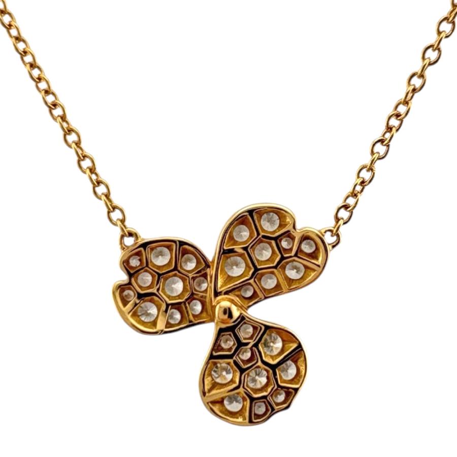 美品 TIFFANY＆Co ティファニー フラワー モチーフ ネックレス TIFFANY&Co.（ティファニー） ペーパーフラワー ネックレス 18金 K18