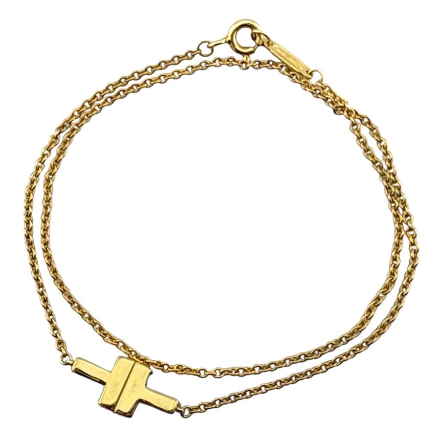 TIFFANY&Co.（ティファニー） T TWOダブルチェーン ブレスレット 18金