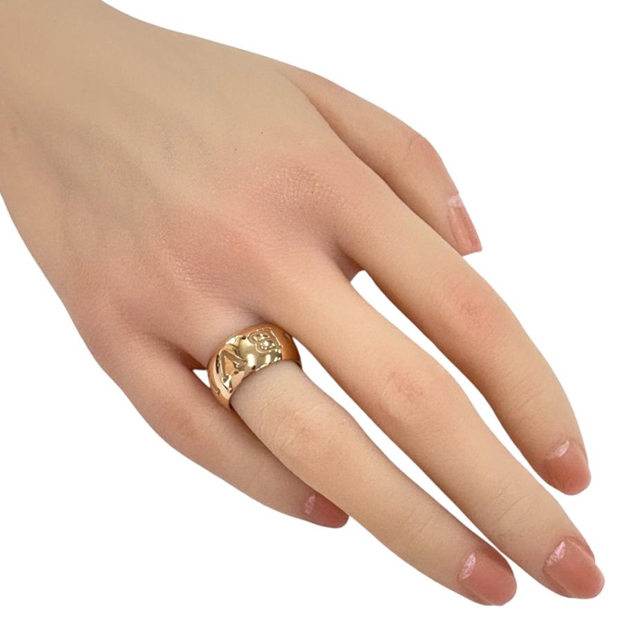 【美品】BVLGARI ロゴ入りリングセット BVLGARI（ブルガリ） モノロゴ リング 指輪 10.5号 18金 K18ピンク