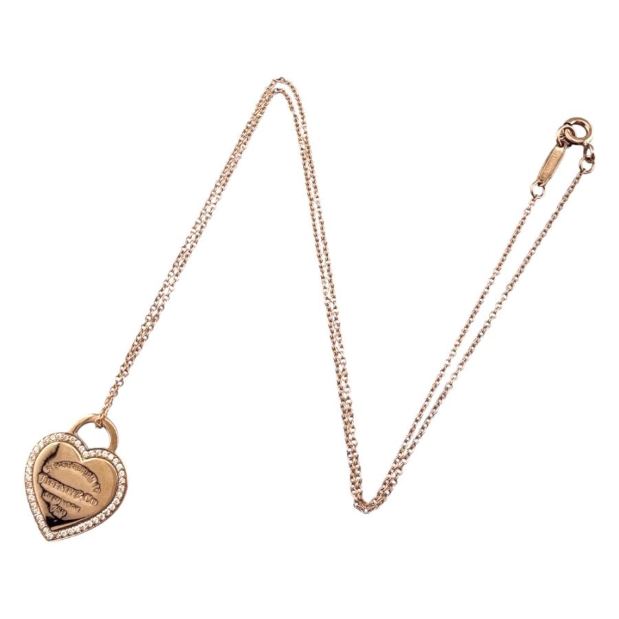 訳ありTiffany&Co. リターントゥハートピンクローズゴールドネックレス TIFFANY&Co.（ティファニー） リターントゥハートタグ ネックレス 18金
