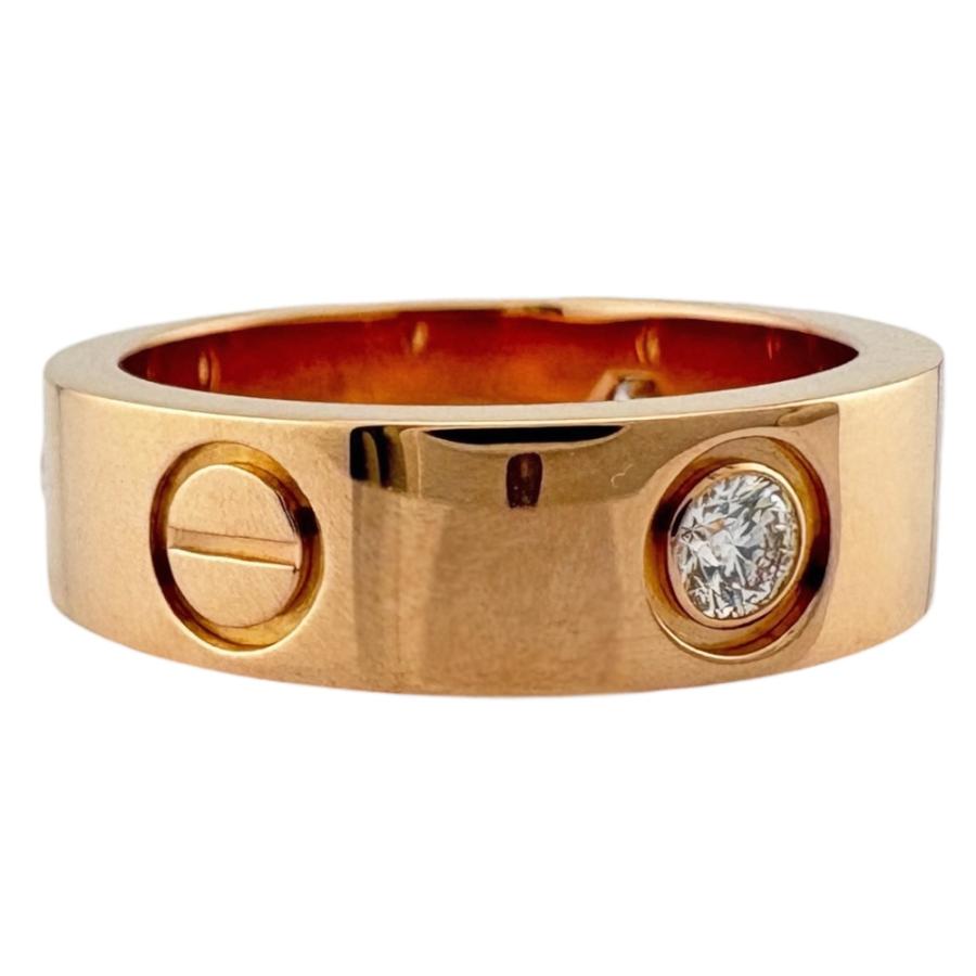 Cartier カルティエ　ゴールド ラブリング　ダイヤモンド　9号 Cartier（カルティエ） ラブ リング 指輪 9号 18金 K18ピンクゴールド