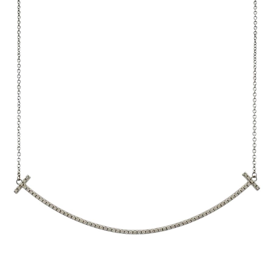 美品 ティファニー Tスマイル ペンダント K18WG ネックレス ダイヤモンド 2ndhands_62617683