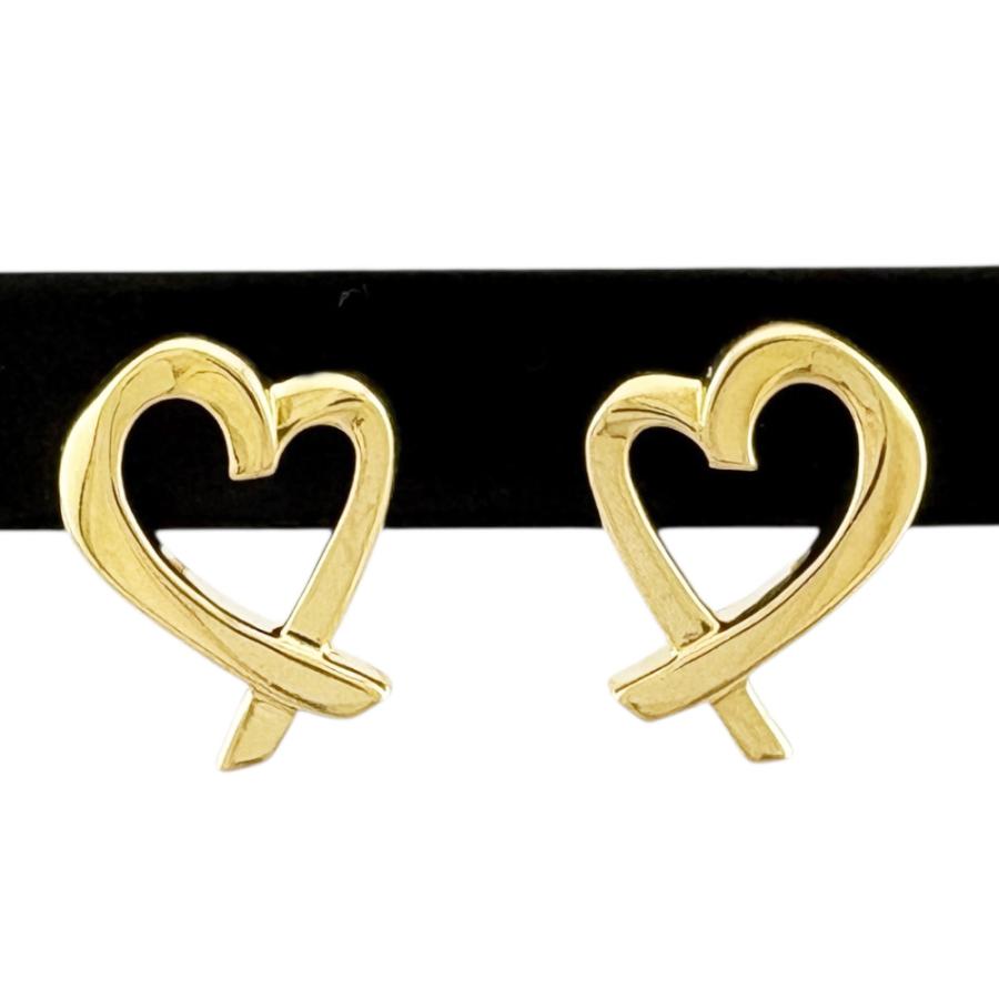 TIFFANY&Co.（ティファニー） ラビングハート ピアス 18金 K18イエロー