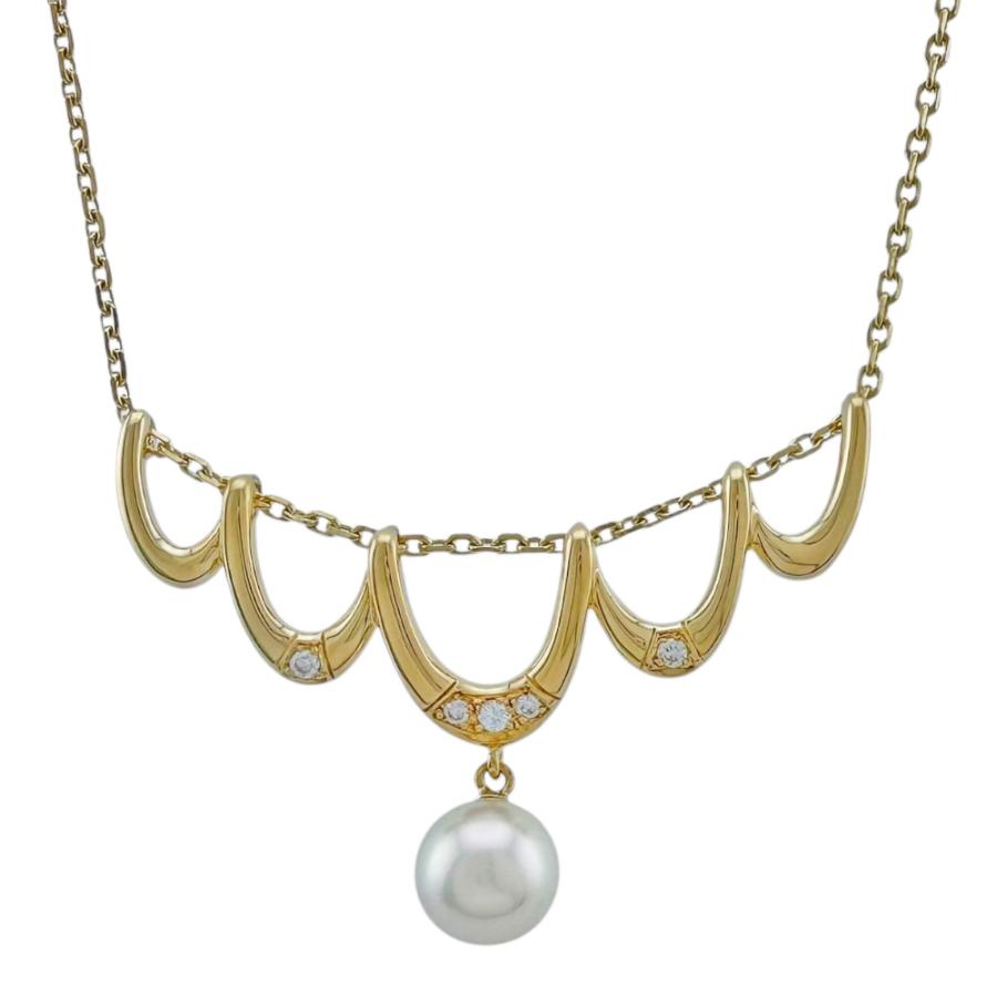 MIKIMOTO 真珠 ゴールド ネックレスK18 MIKIMOTO（ミキモト） ネックレス 18金 K18イエローゴールド パール