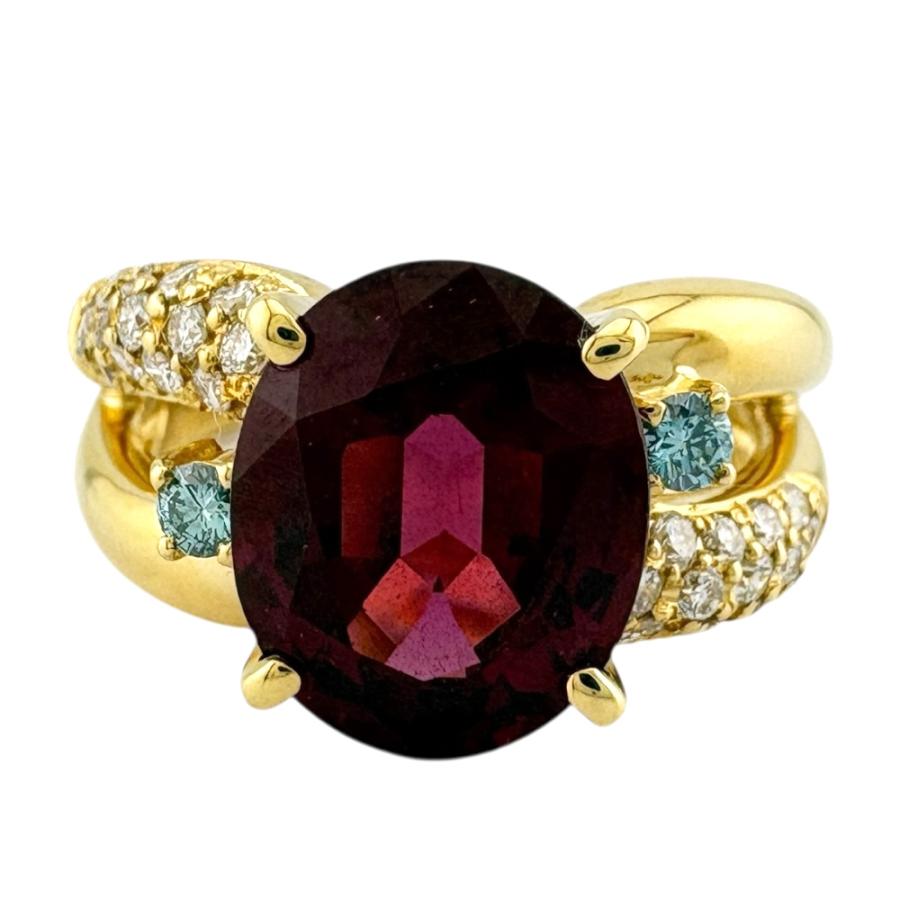 タサキ リング 指輪 11号 18金 K18イエローゴールド ロードライト