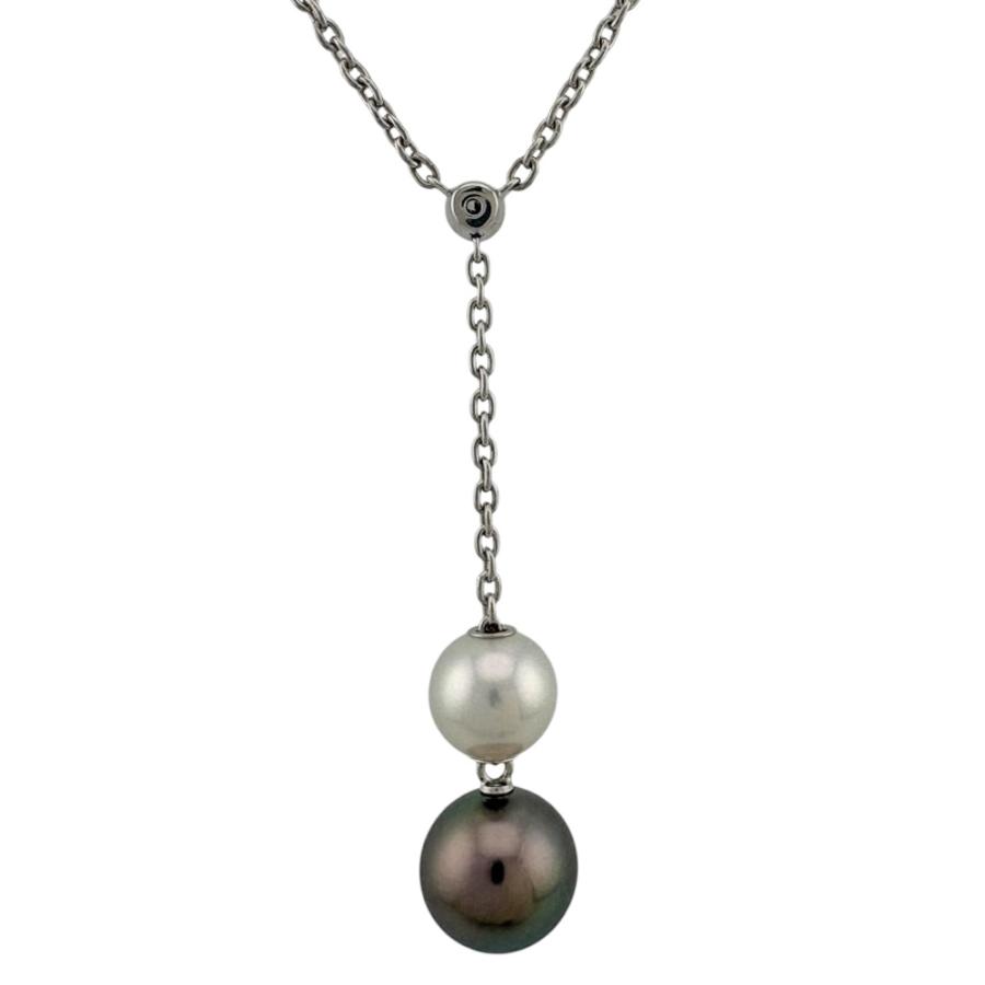 ミキモト ネックレス 18金 K18ホワイトゴールド パール レディース MIKIMOTO 中古 美品