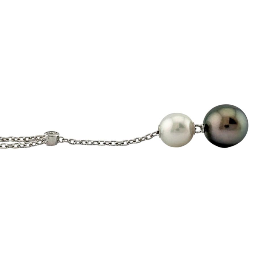 ミキモト ネックレス 18金 K18ホワイトゴールド パール レディース MIKIMOTO 中古 美品