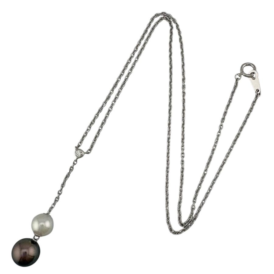 ミキモト ネックレス 18金 K18ホワイトゴールド パール レディース MIKIMOTO 中古 美品
