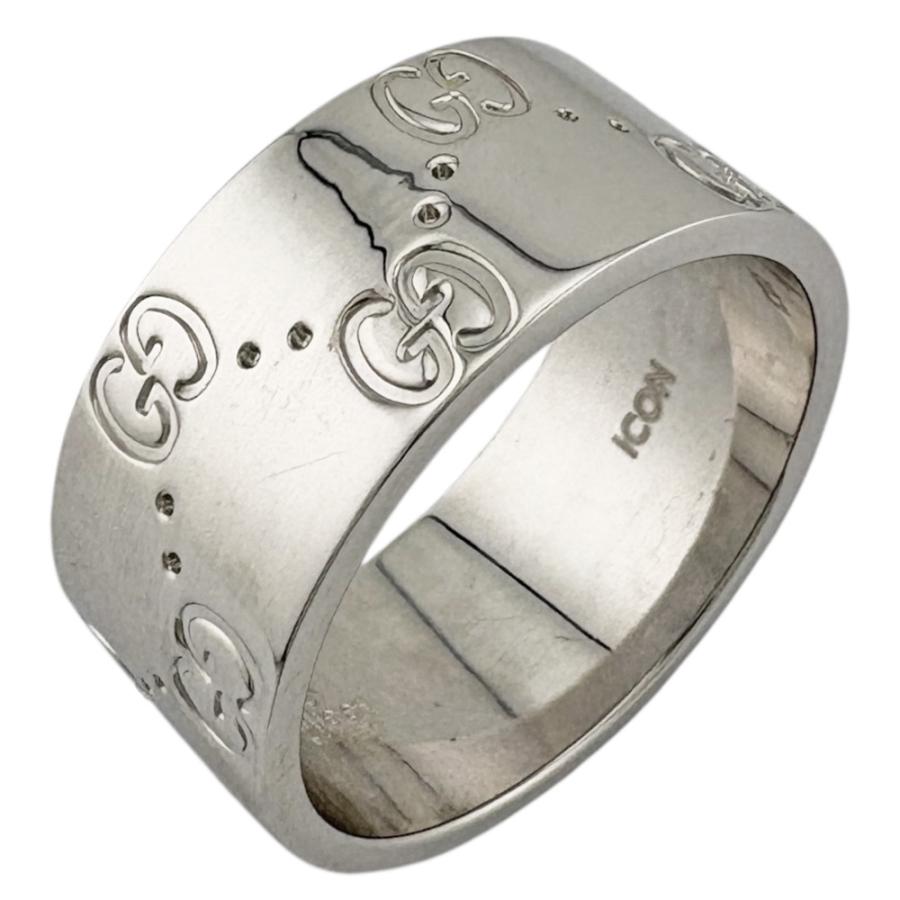 GUCCI（グッチ） アイコン ワイド リング 指輪 16号 18金 K18ホワイト