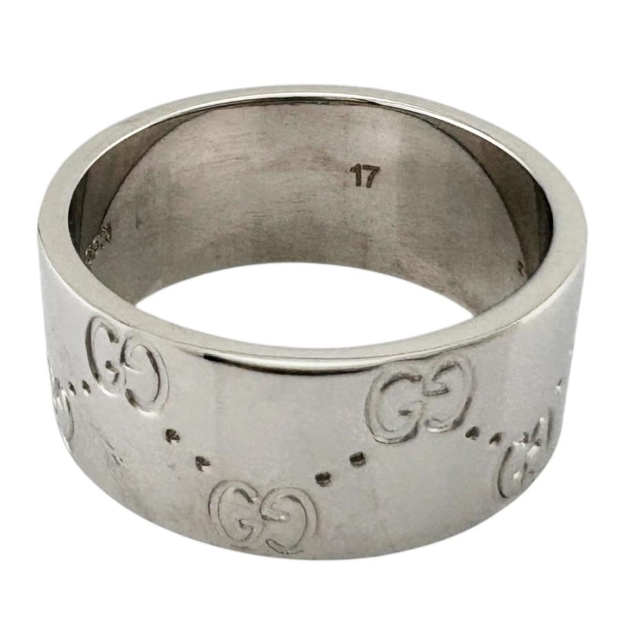 GUCCI（グッチ） アイコン ワイド リング 指輪 16号 18金 K18ホワイト