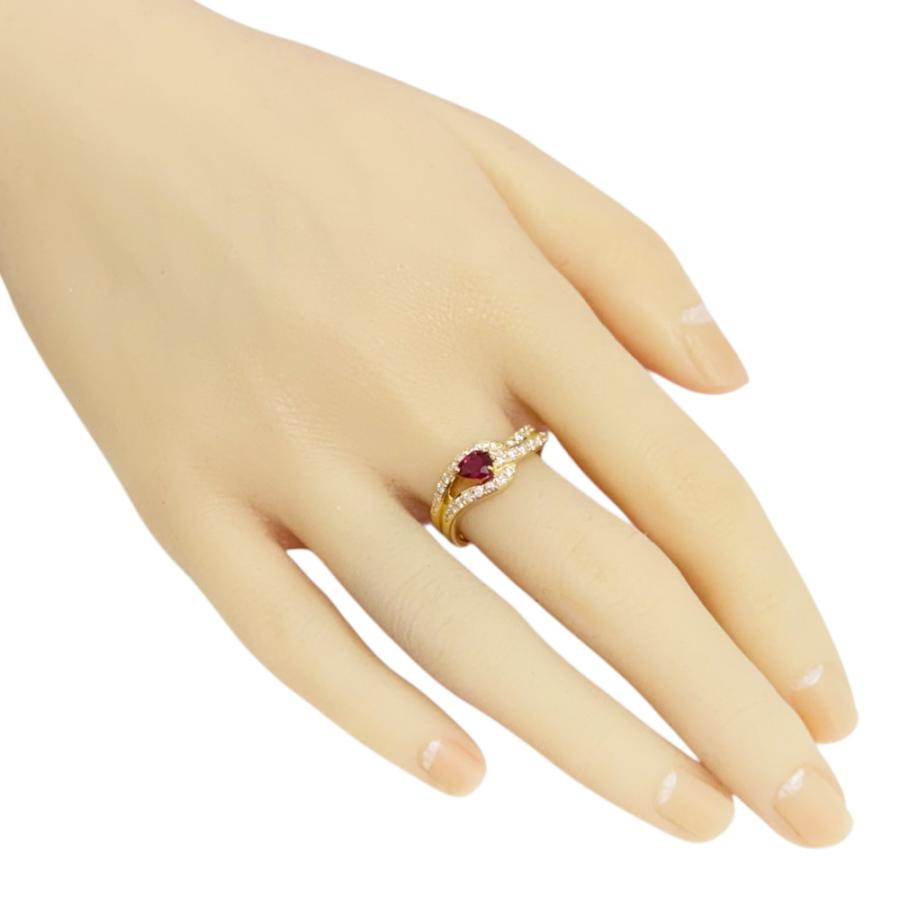 美品【（サイズ19号・59.7㎜）18Kリング　サファイヤとメレダイヤ付き】 mila schon（ミラショーン） リング 指輪 15号 18金 K18イエロー