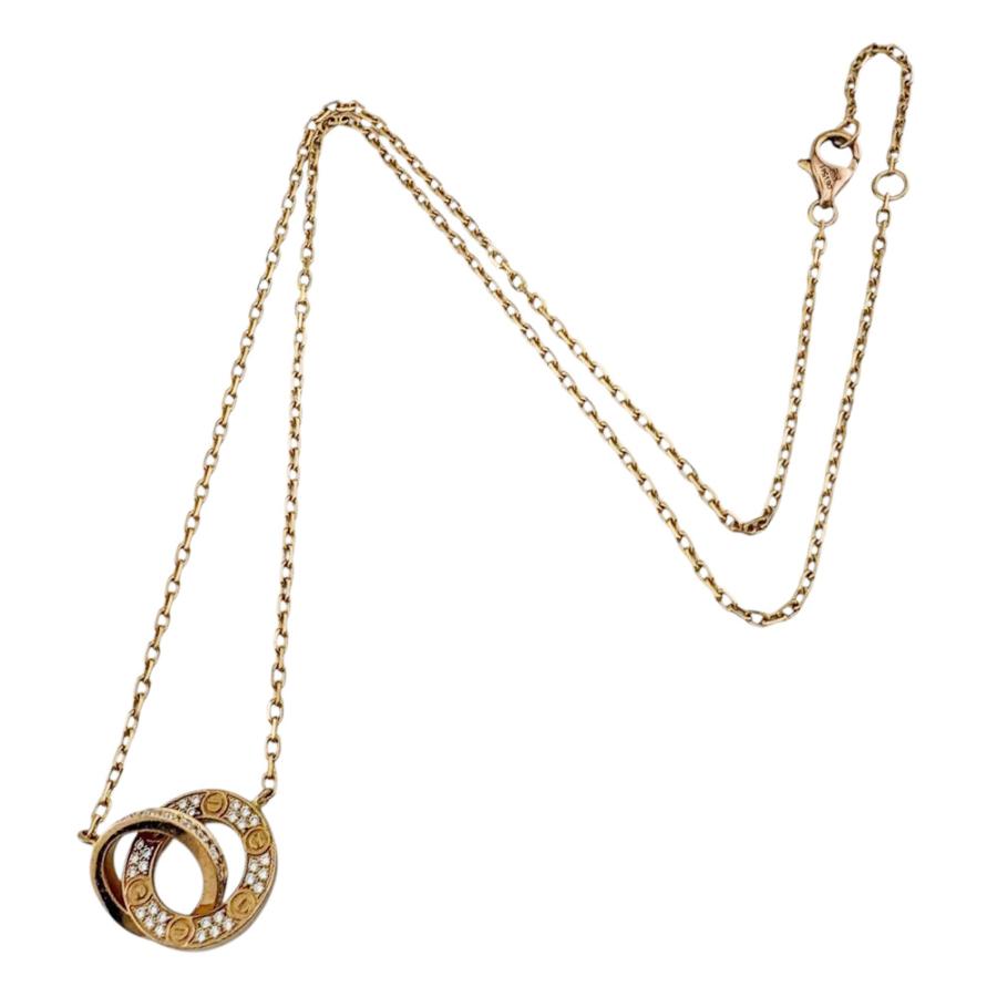 カルティエ ラブ サークル ダイヤモンド ネックレス K18ピンクゴールド Cartier（カルティエ） ラブサークル ネックレス 18金 K18ピンク