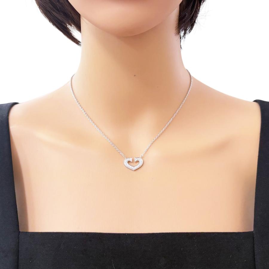 Cartier（カルティエ） Cハート ネックレス 18金 K18ホワイトゴールド 