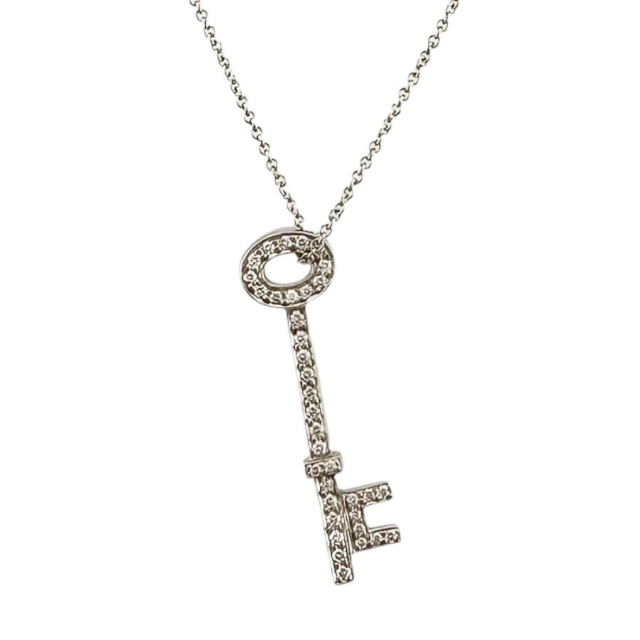 SaE TIFFANY&Co. PT950 キー ネックレス 箱付き TIFFANY&Co.（ティファニー） オーバルキー ネックレス Pt950プラチナ