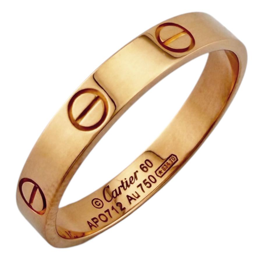 【極美品】Cartier カルティエ K18WGミニラブリング SM 52 Cartier（カルティエ） ミニラブ リング 指輪 19.5号 18金 K18ピンク