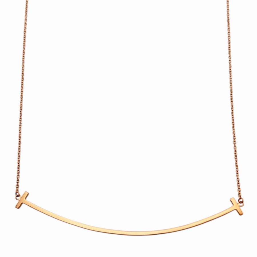 TIFFANY&Co.（ティファニー） Tスマイル ネックレス 18金 K18ピンク