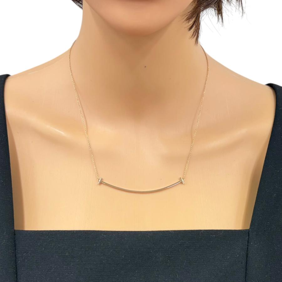 【美品】TIFFANY&Co. ティファニー Tスマイル ネックレス K18 TIFFANY&Co.（ティファニー） Tスマイル ネックレス 18金 K18ピンク