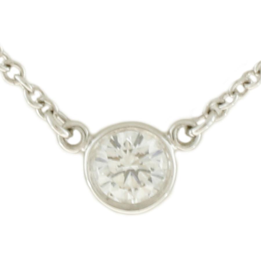 TIFFANY&Co. ティファニーバイザヤードネックレス プラチナ950 ティファニーバイザヤード 一粒ダイヤネックレス レディース