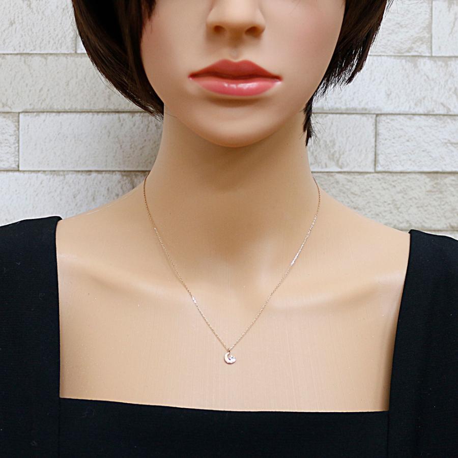 ete エテ K10 ネックレス ダイヤモンド 0.01ct 三日月 月 星 10金 K10