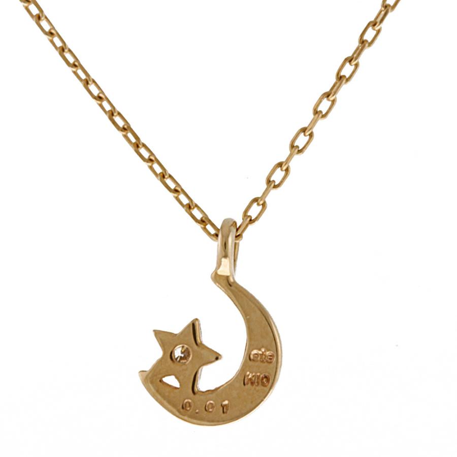 ete エテ K10 ネックレス ダイヤモンド 0.01ct 三日月 月 星 10金 K10