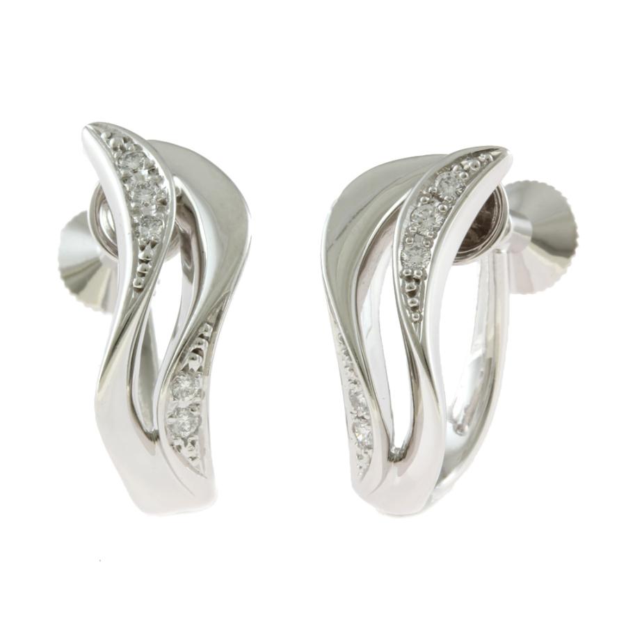 MIKIMOTO ミキモト K18WG イヤリング ダイヤモンド0.10CT 18金 K18