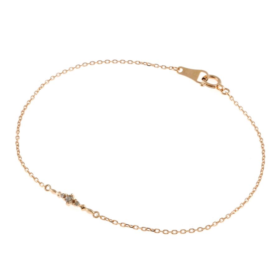 agete（アガット） K18PG ブレスレット ダイヤモンド0.04CT 18金 K18