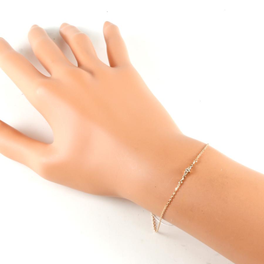 アガット agete K18 ダイヤ ブレスレット 0.04