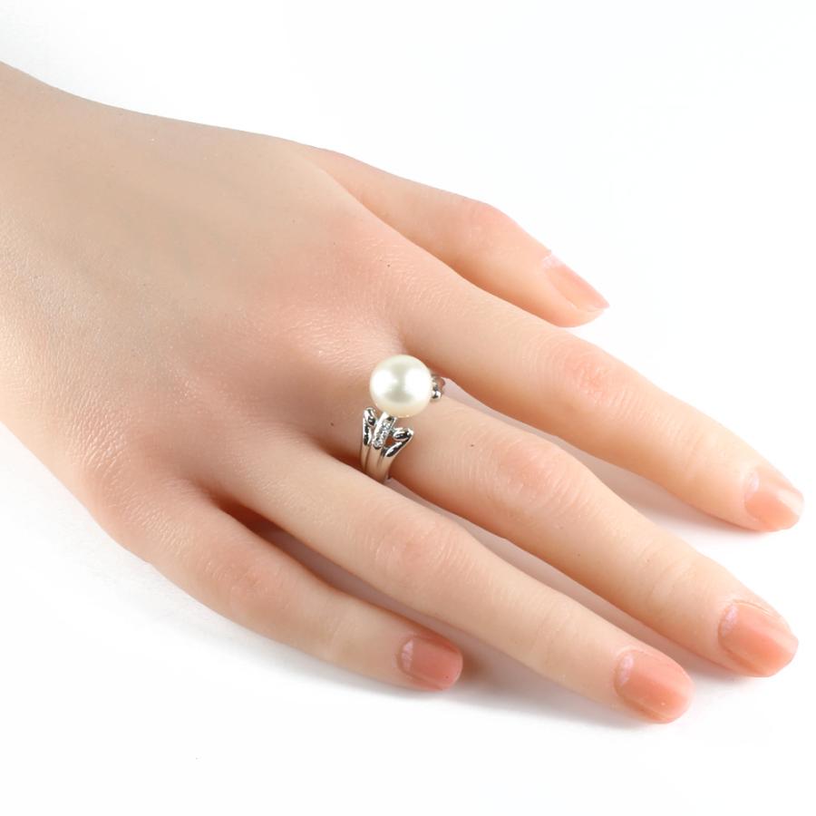 タサキ Pt900 リング 指輪 パール ダイヤモンド0.05CT 14.5号 Pt900 