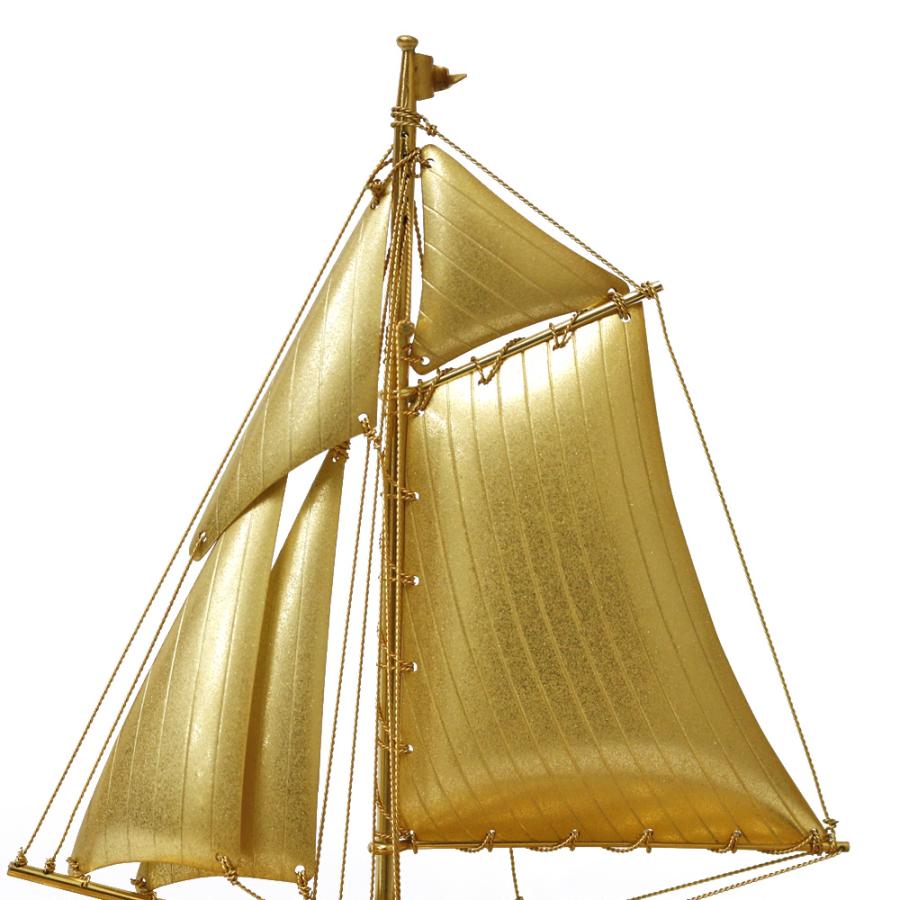K18YG 金工芸品 置物 ヨット 船 帆船 縁起物 インテリア 18金 K18イエローゴールド ゴールド 中古｜rk-y｜07