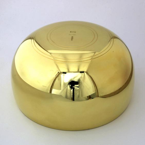 K18 おりん 仏具 仏鈴 1254.7g 口径4寸 18金 黄金展 座布団