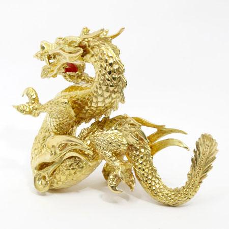 龍 置物 K18 めのう 竜 リュウ ドラゴン 18金 男性 女性 メンズ