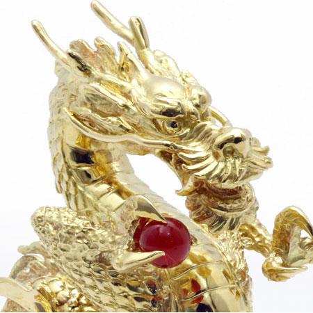 龍 置物 K18 めのう 竜 リュウ ドラゴン 18金 男性 女性 メンズ