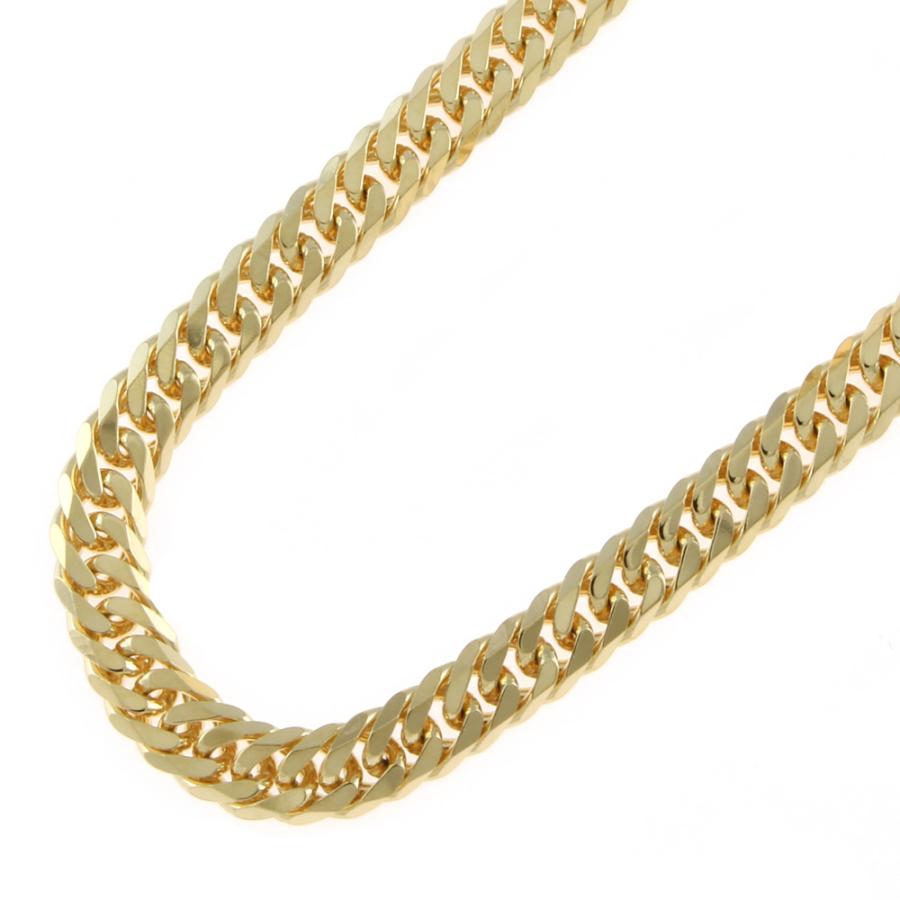 C010803)K18 チェーン YG 喜平6面ダブル ホールマーク 18金