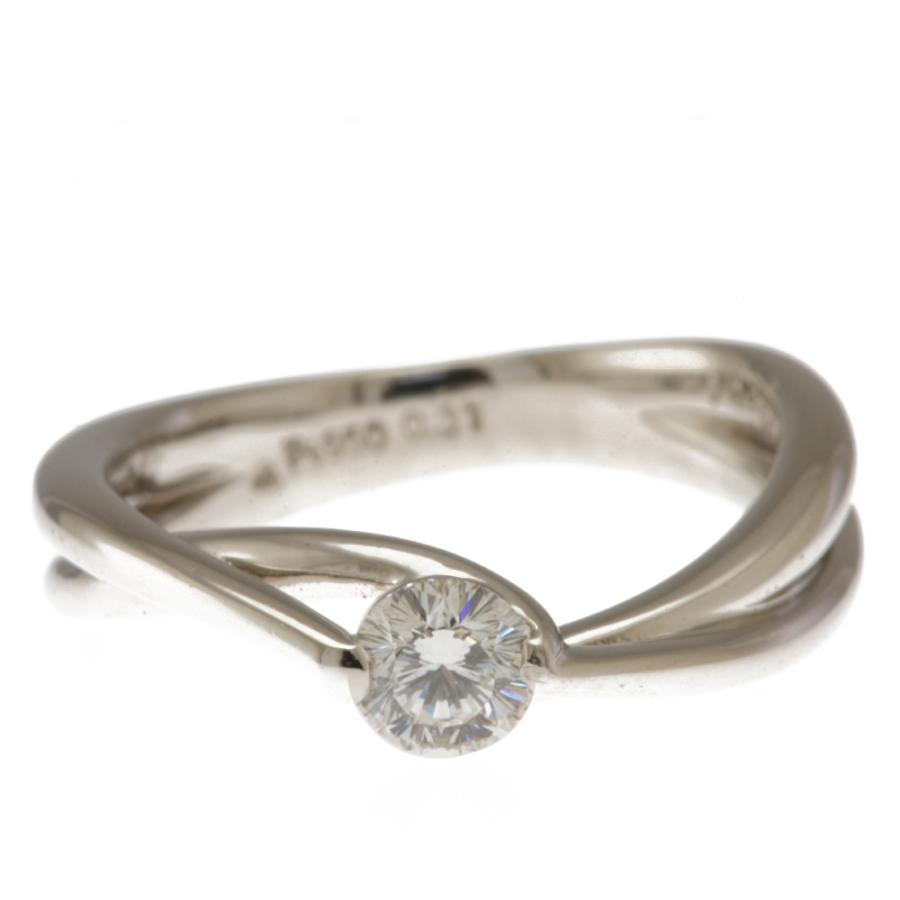 リング 指輪 9号 一粒ダイヤ Pt950プラチナ ダイヤモンド 0.31ct  