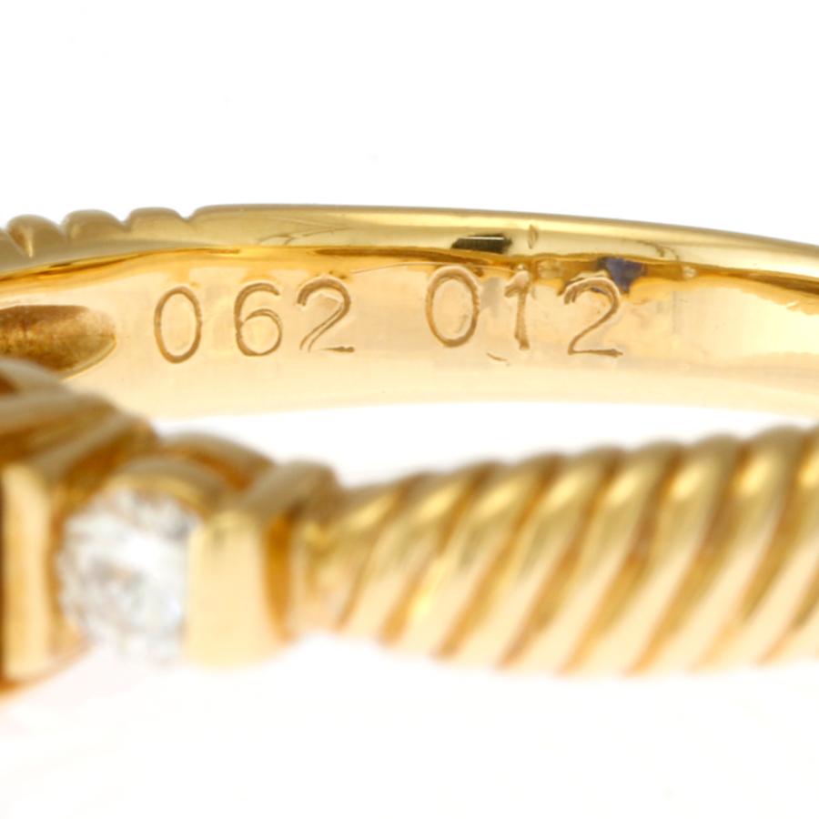 リング 指輪 11号 18金 K18イエローゴールド サファイア 0.62ct ダイヤモンド 0.12ct中古 美品