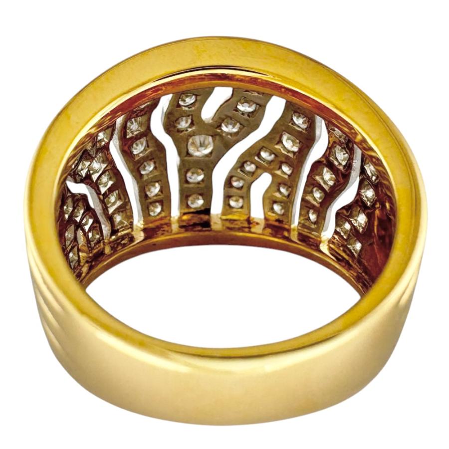 透かし リング 指輪 13.5号 18金 K18イエローゴールド ダイヤモンド  