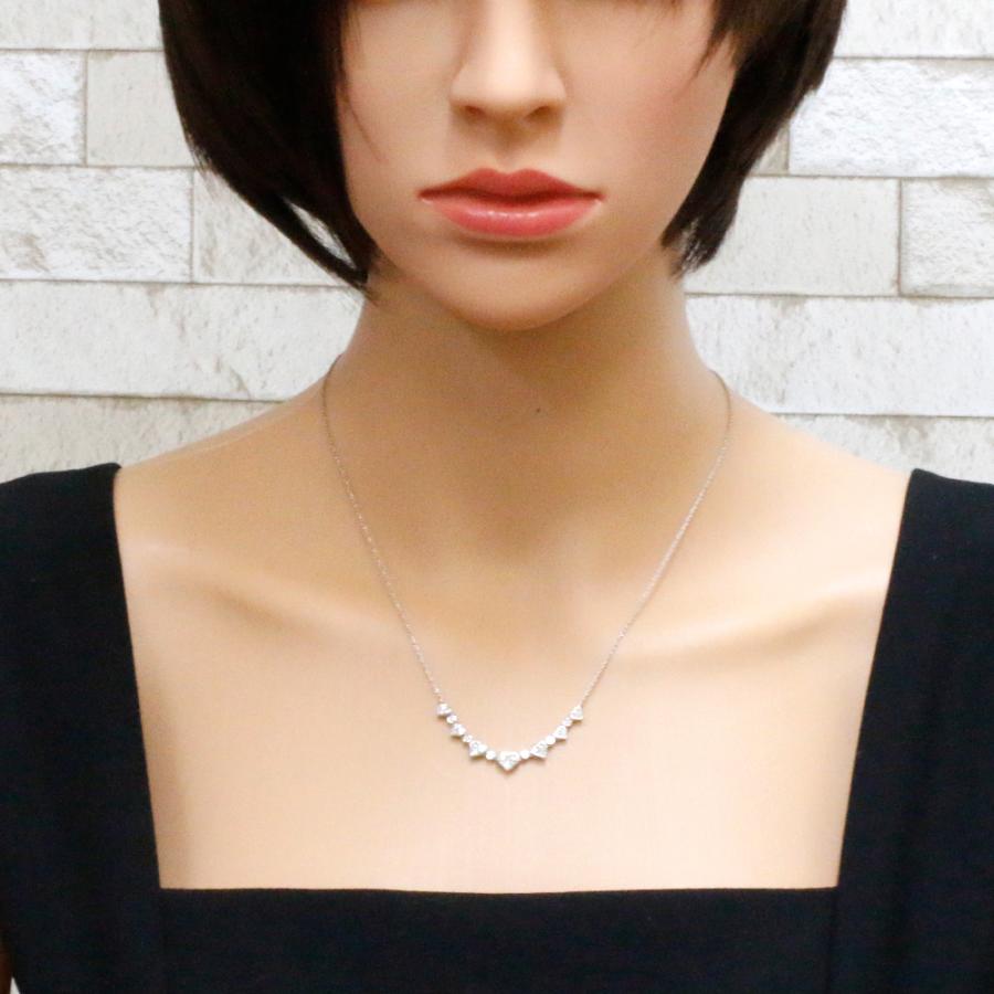 ネックレス ハート k18 ホワイトゴールド ネックレス ハート 18金 K18ホワイトゴールド ダイヤモンド 0.70ct