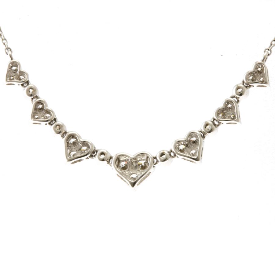 ネックレス ハート 18金 K18ホワイトゴールド ダイヤモンド 0.70ct