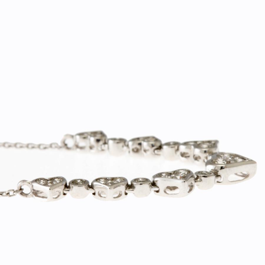 ネックレス ハート 18金 K18ホワイトゴールド ダイヤモンド 0.70ct