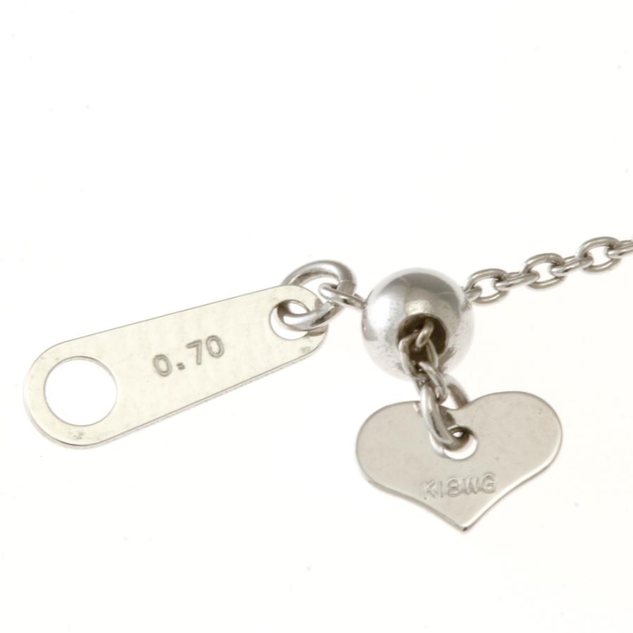 ネックレス ハート 18金 K18ホワイトゴールド ダイヤモンド 0.70ct