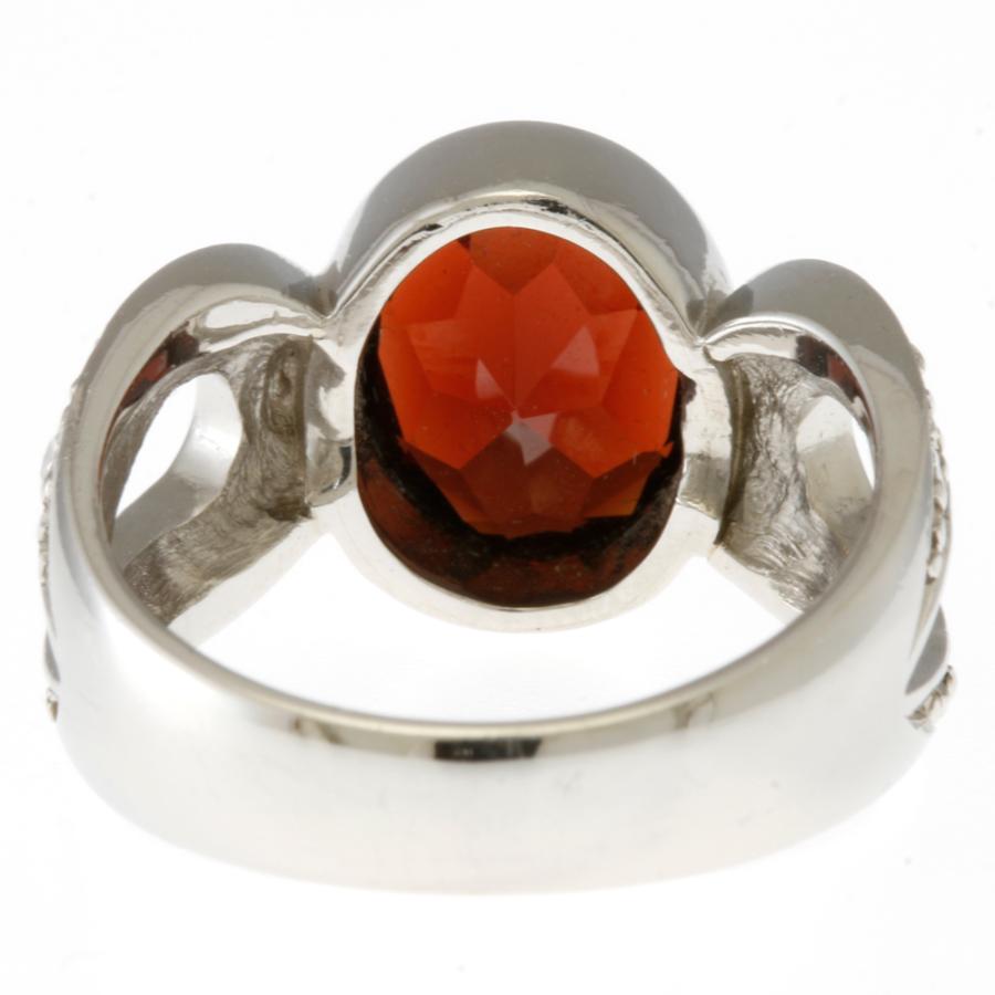 リング 指輪 11号 Pt900プラチナ ガーネット 3.10ct ダイヤモンド 0.38