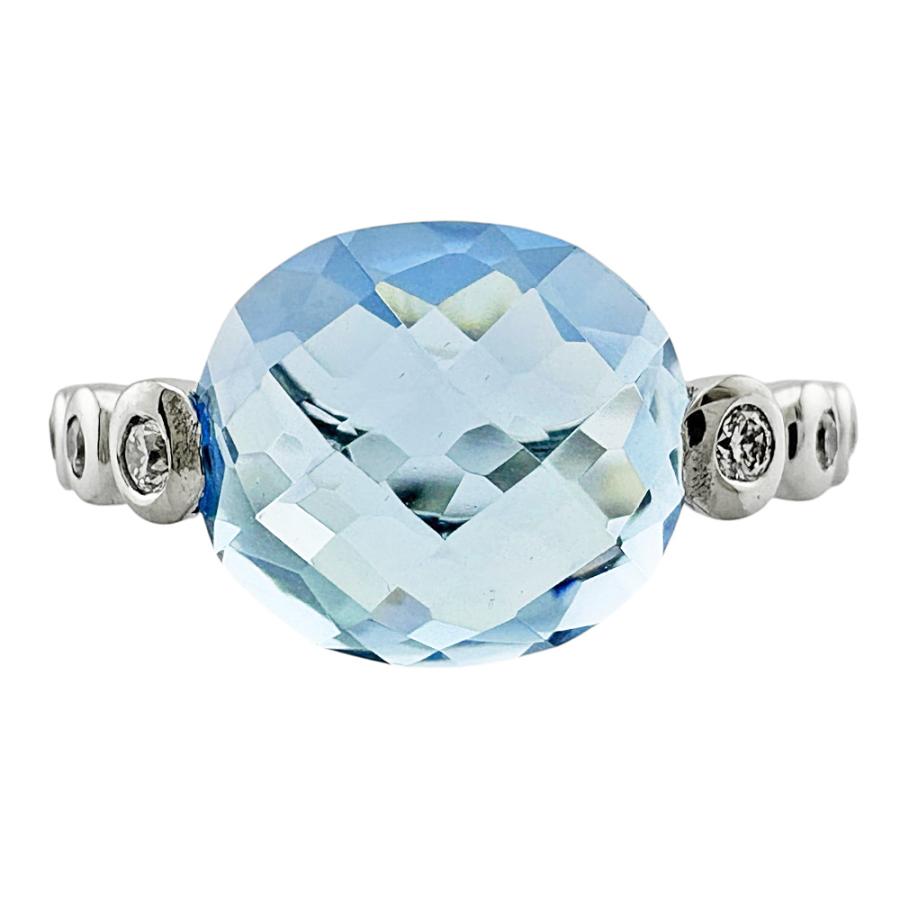 リング 指輪 12号 18金 K18ホワイトゴールド ブルートパーズ