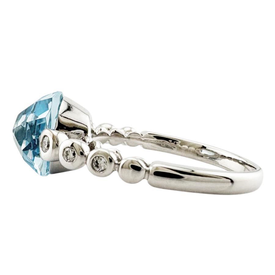 リング 指輪 12号 18金 K18ホワイトゴールド ブルートパーズ