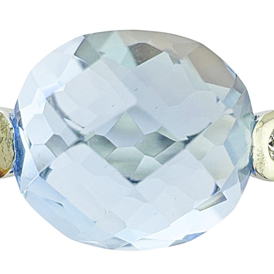 リング 指輪 12号 18金 K18ホワイトゴールド ブルートパーズ