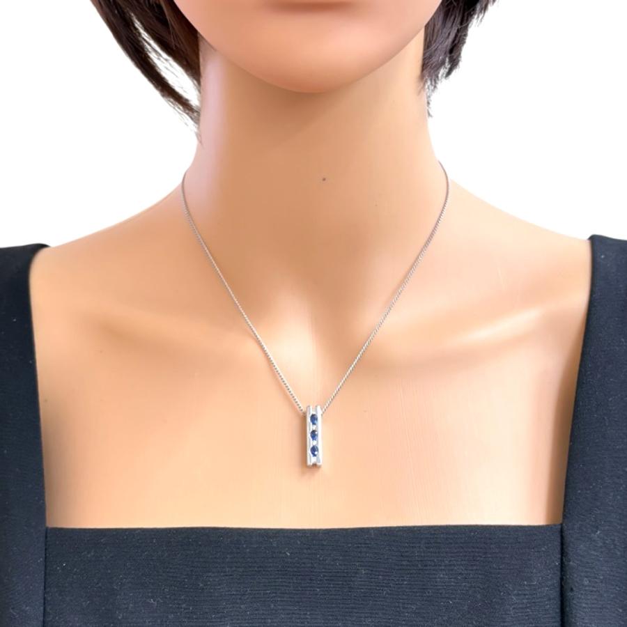 ネックレス Pt900プラチナ サファイヤ レディース 中古 美品