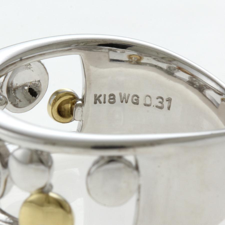 ドット リング・指輪 14号 18金 K18ホワイトゴールド ダイヤモンド