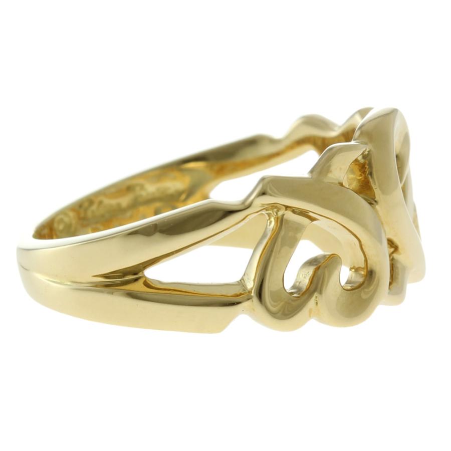 トリプル ラビングハート リング 指輪 9号 18金 K18イエローゴールド